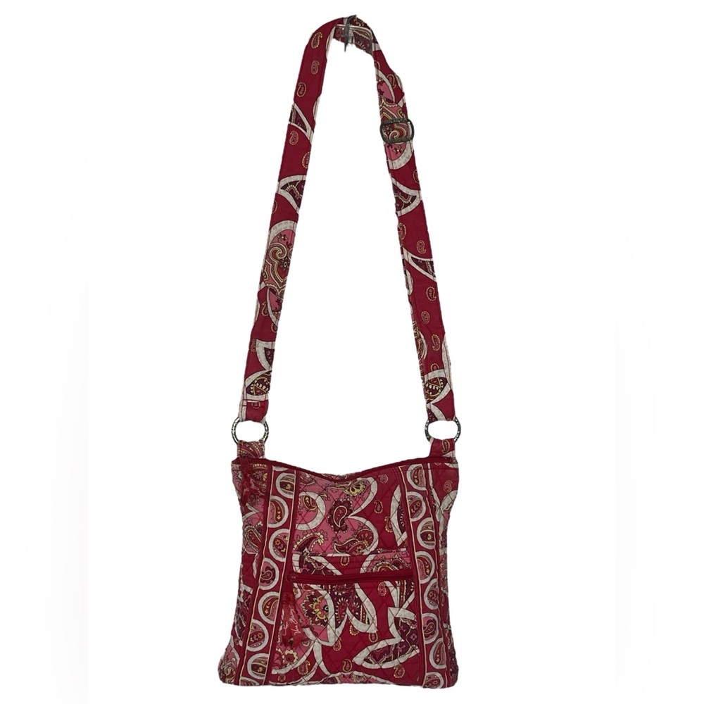 Vera Bradley Pink Red Paisley‎ Crossbody Purse Adjustable Strap